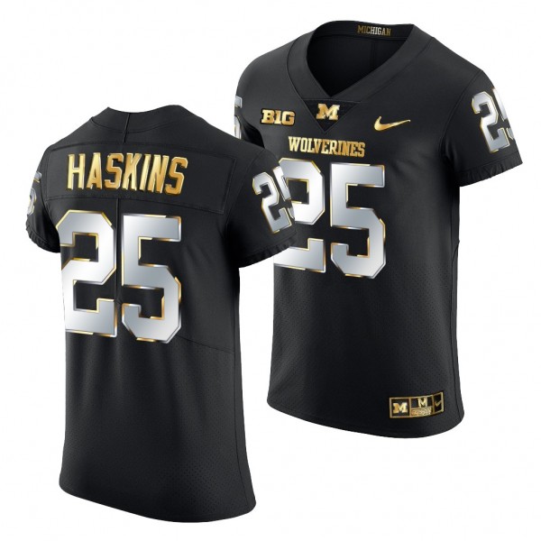 Hassan Haskins #25 Michigan Wolverines Black Golde...