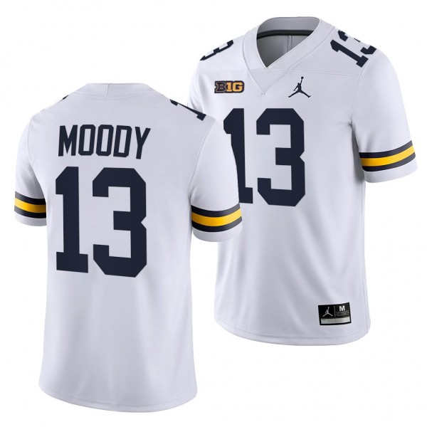 Michigan Wolverines Jake Moody 13 White 2021-22 College Football Game Jersey Men