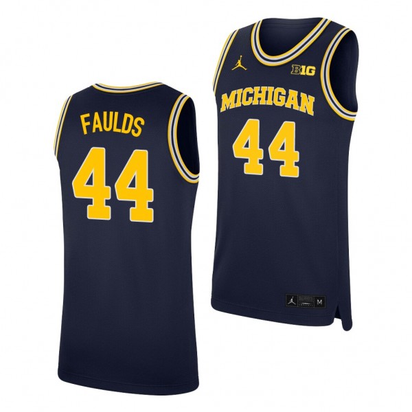 Michigan Wolverines Jaron Faulds Replica Navy College Basketball Jersey