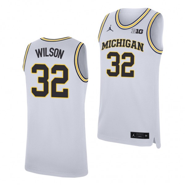 Michigan Wolverines Luke Wilson Replica White Coll...