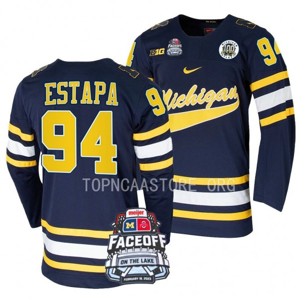 Mark Estapa Michigan Wolverines Navy Faceoff On Th...