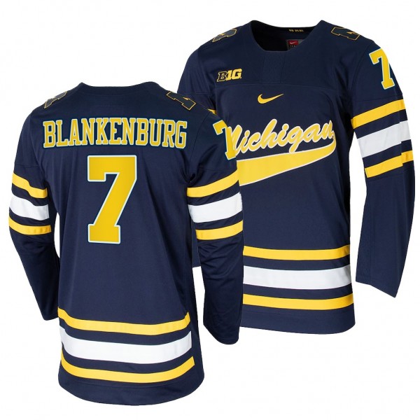 Nick Blankenburg Michigan Wolverines Navy College Hockey Jersey Replica