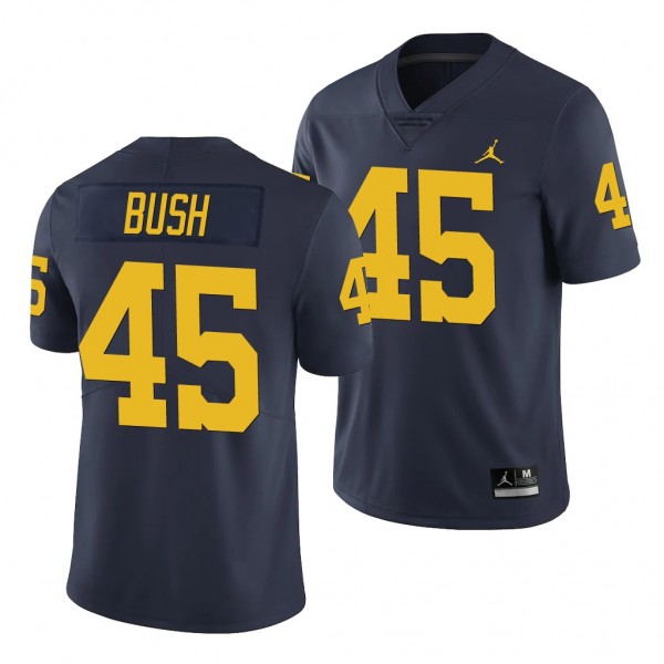 Michigan Wolverines 45 Peter Bush Navy Limited Football Jersey Men's