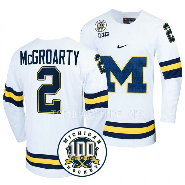 Rutger McGroarty Michigan Wolverines White 100th A...