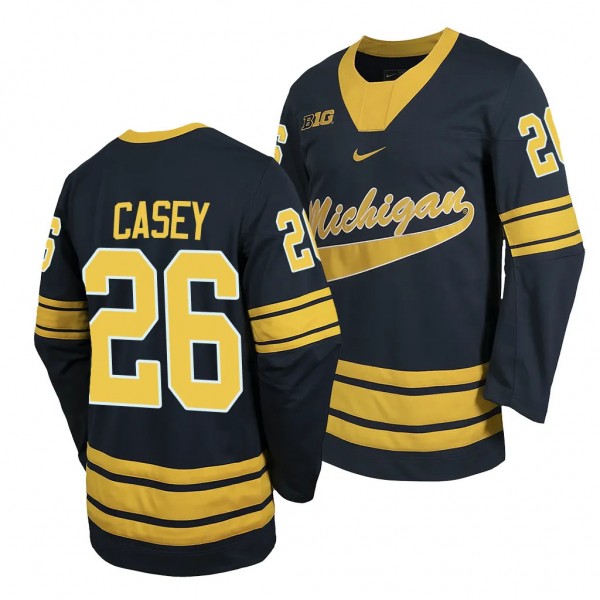 Michigan Wolverines Seamus Casey College Hockey Navy #26 Jersey 2023-24