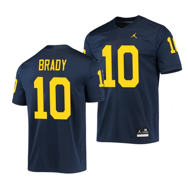 Michigan Wolverines 10 Tom Brady Navy Game Jersey Men's