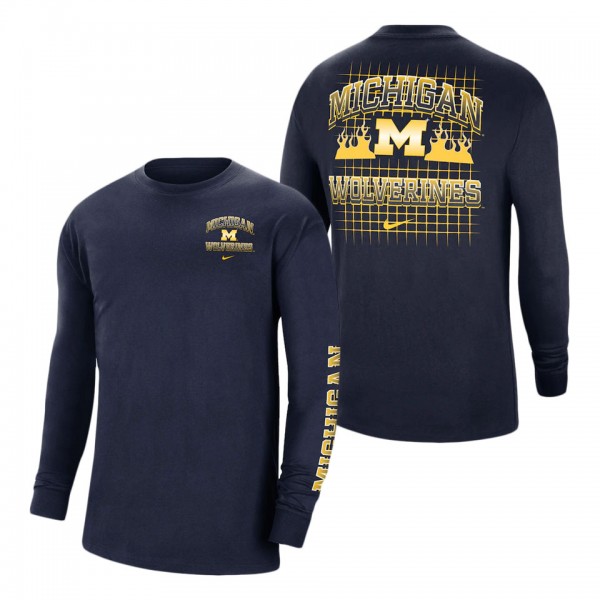 Michigan Wolverines Tour Max 90 Long Sleeve T-Shirt Navy