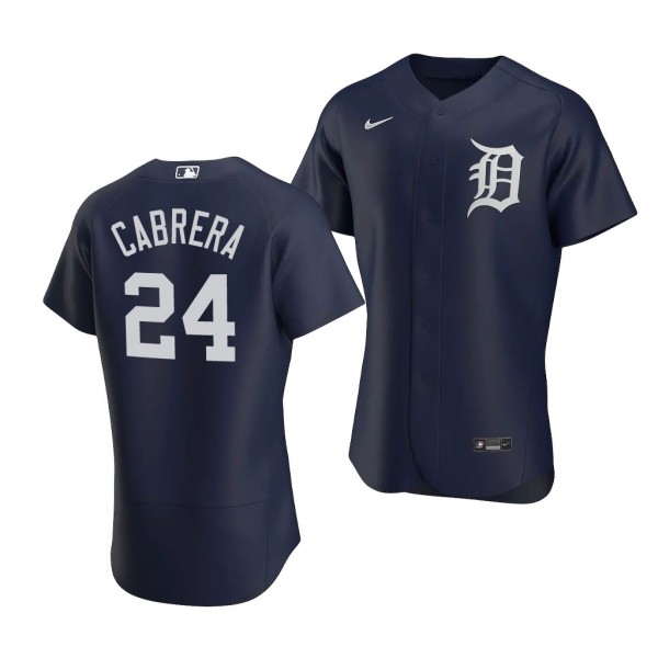 Miguel Cabrera Detroit Tigers #24 Navy Authentic A...