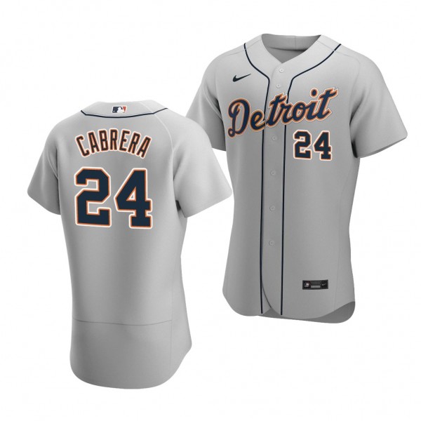 Miguel Cabrera Detroit Tigers #24 Gray Authentic R...