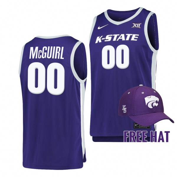 Kansas State Wildcats Mike McGuirl #00 Purple Coll...