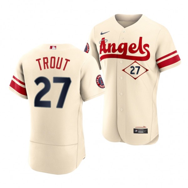 Mike Trout Los Angeles Angels #27 Cream 2022 City ...