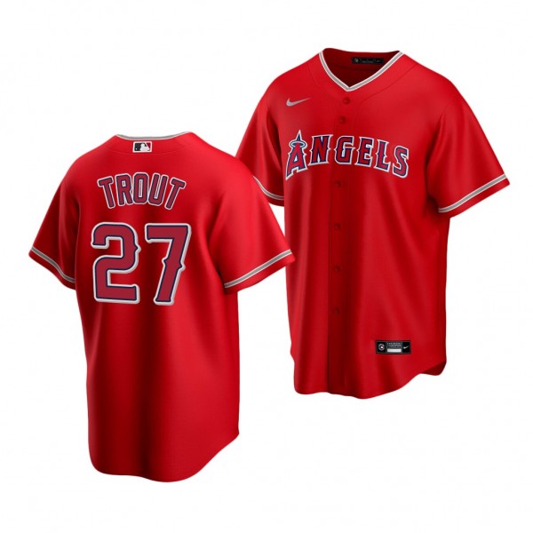 Los Angeles Angels Mike Trout 2022 Replica Red #27...