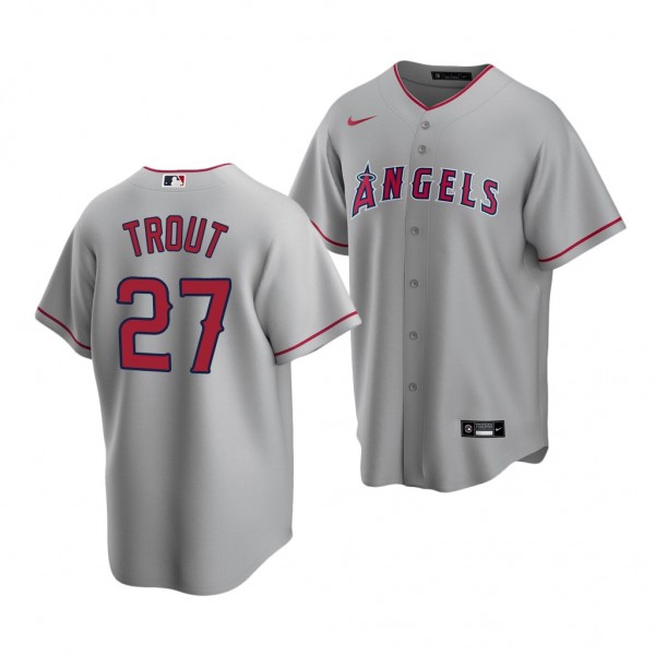 Los Angeles Angels Mike Trout 2022 Replica Gray #2...