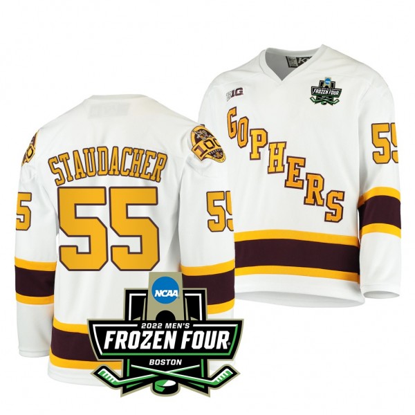 Matt Staudacher Minnesota Golden Gophers 2022 Frozen Four Hockey Jersey White