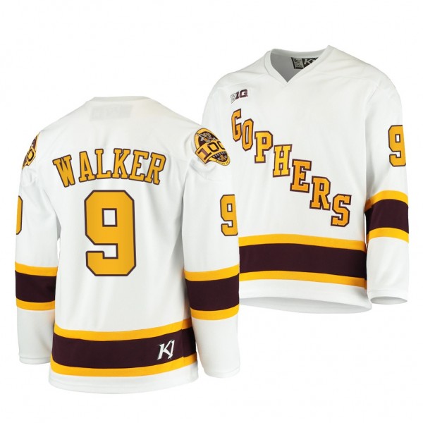 Sammy Walker Minnesota Golden Gophers White 2020-21 100th Season Jersey College Hockey