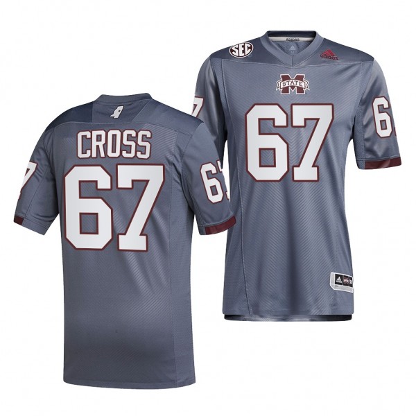 Reverse Retro Charles Cross Mississippi State Bulldogs College Football Jersey Grey