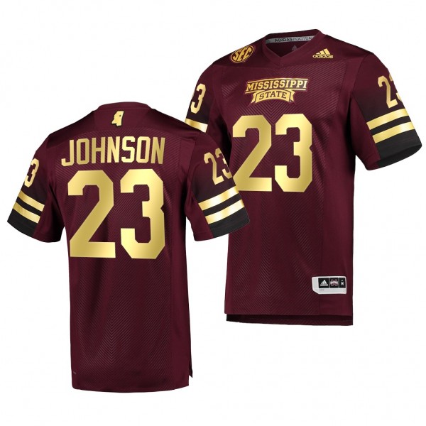 Dillon Johnson Mississippi State Bulldogs 23 Maroon 2021-22 Special Game Premier Football Jersey Men