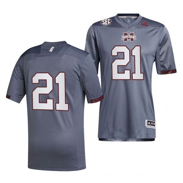 Mississippi State Bulldogs 21 Grey 2021-22 Concrete Building Reverse Retro Jersey Men