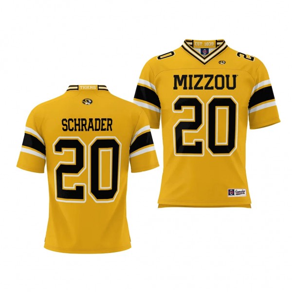 Missouri Tigers #20 Cody Schrader NIL Player Gold Football Jersey Men's