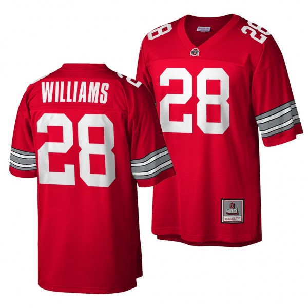 Ohio State Buckeyes Miyan Williams #28 Scarlet Black Throwback Jersey Game