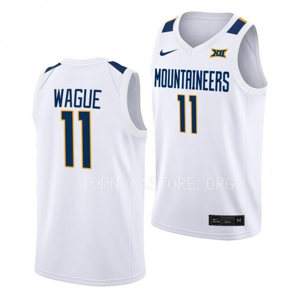 Mohamed Wague West Virginia Mountaineers #11 White...