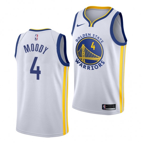 Moses Moody Golden State Warriors 2021 NBA Draft White Jersey Association Edition #4