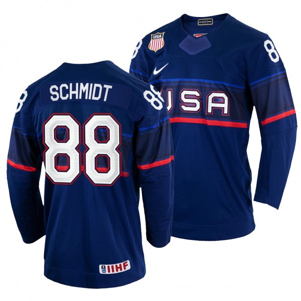 USA Hockey Nate Schmidt #88 Navy Away Jersey 2022 ...