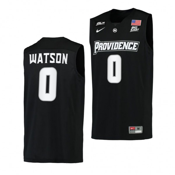 Providence Friars Nate Watson #0 Black College Basketball uniform 2021-22 Replica Jersey