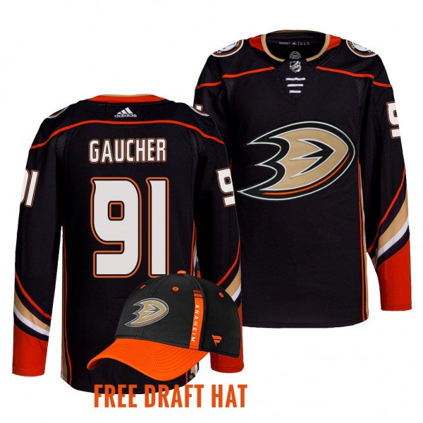 2022 NHL Draft Nathan Gaucher Ducks #91 Red Authen...