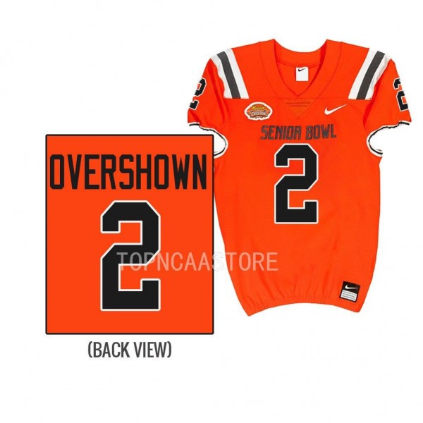 DeMarvion Overshown 2023 Senior Bowl National team #2 Orange Jersey Texas Longhorns Men's Uniform