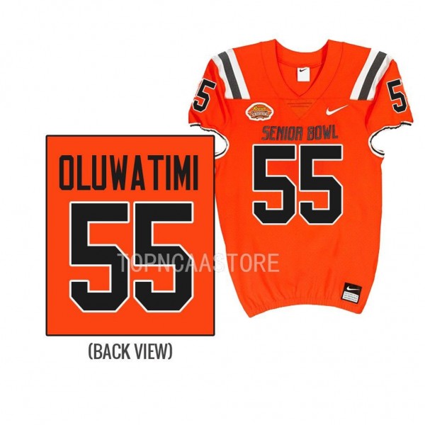 Olusegun Oluwatimi 2023 Senior Bowl National team #55 Orange Jersey Michigan Wolverines Men's Uniform