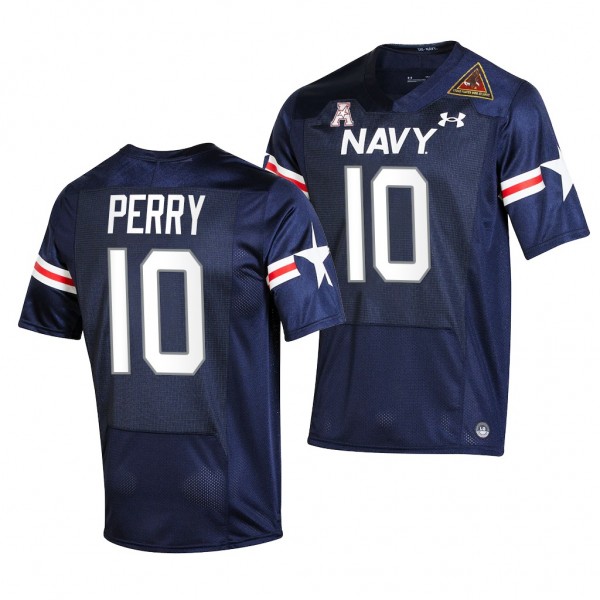 Navy Midshipmen Malcolm Perry 10 Jersey Navy Fly N...