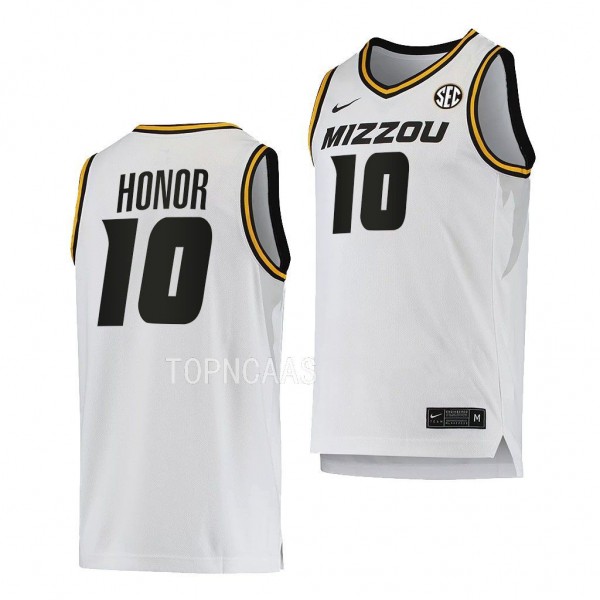 Nick Honor Missouri Tigers #10 White Home Basketba...