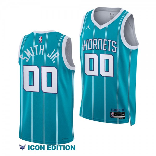 2023 NBA Draft Nick Smith Jr. #00 Hornets Turquoise Icon Edition Jersey