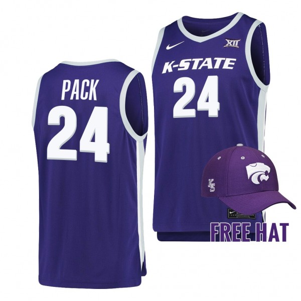 Kansas State Wildcats Nijel Pack #24 Purple Colleg...