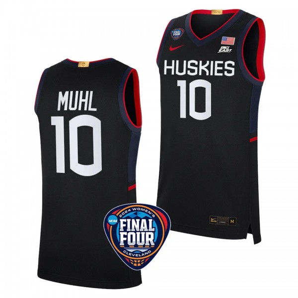 UConn Huskies Nika Muhl Black #10 2024 NCAA March ...
