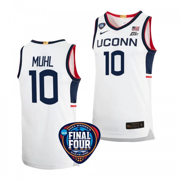 UConn Huskies Nika Muhl White #10 2024 NCAA March ...
