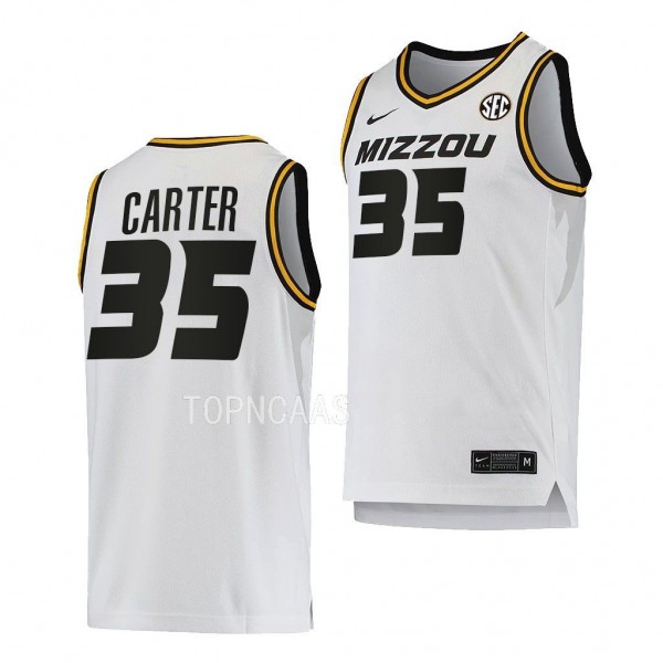 Noah Carter Missouri Tigers #35 White Home Basketb...