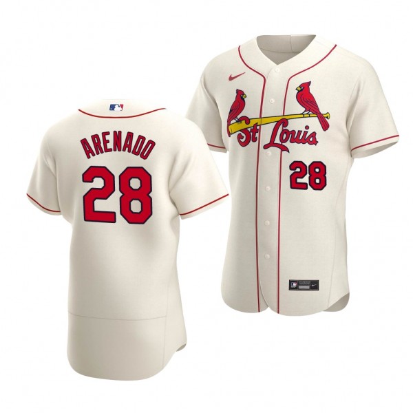 Nolan Arenado St. Louis Cardinals #28 Cream Authen...