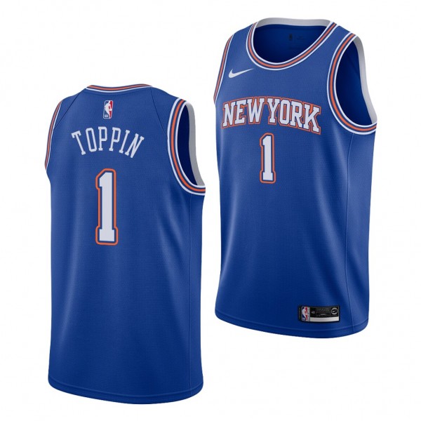 Obi Toppin New York Knicks 2020 NBA Draft Blue Jersey 2020-21 Statement