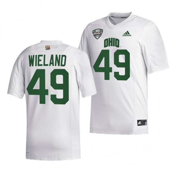 Jonah Wieland Ohio Bobcats College Football Jersey Men's White #49 Uniform