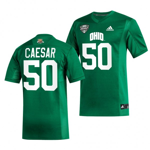 Ohio Bobcats #50 Kai Caesar College Football Green...