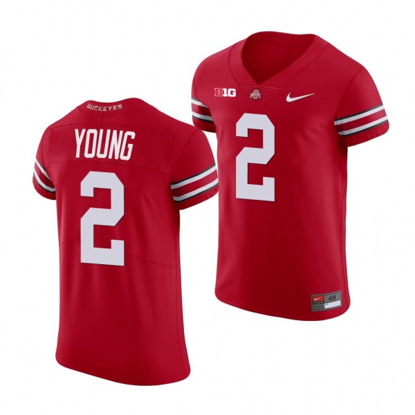 Ohio State Buckeyes Chase Young Scarlet College Football V-Neck Jersey Men's