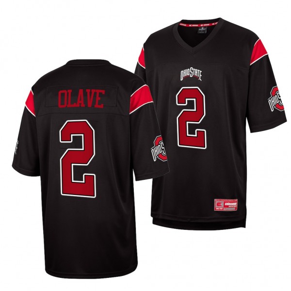 Chris Olave Ohio State Buckeyes #2 Black Jersey Fa...