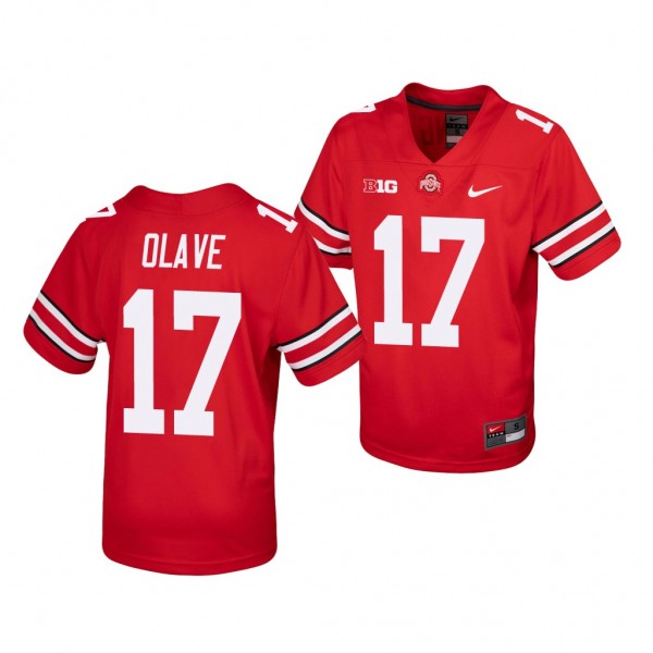 Chris Olave Ohio State Buckeyes Scarlet College Football Replica Youth Jersey