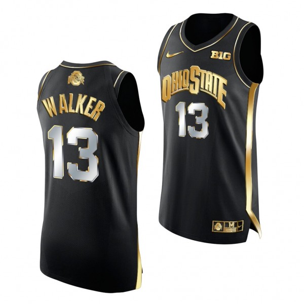 CJ Walker Ohio State Buckeyes 2021 March Madness PAC-12 Black Golden Authentic Jersey