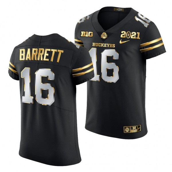 Ohio State Buckeyes J.T. Barrett 2021 College Football Playoff Championship Black Golden Authentic Jersey