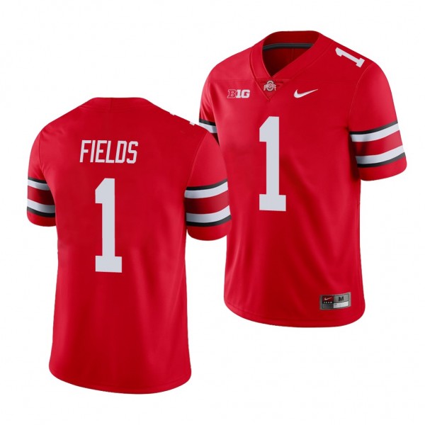 Ohio State Buckeyes Justin Fields 1 Scarlet Game Football Jersey Men's