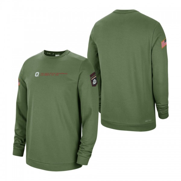 Ohio State Buckeyes Military Pullover Sweatshirt Olive