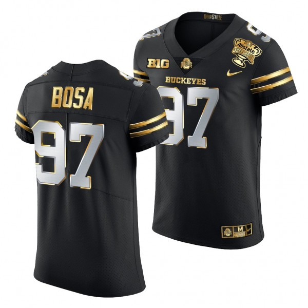 Ohio State Buckeyes Nick Bosa 2021 Sugar Bowl Jersey Authentic Football Black Golden Limited